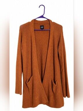 GAP Women's Open-Front Cardigan in Burnt Orange